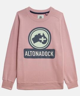 SUDADERA BRAND REGULAR FIT OLD ROSE