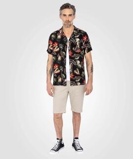 CAMISA MANGA CORTA HAWAIANA LIGERA SHRIVERA BLACK PARADISE
