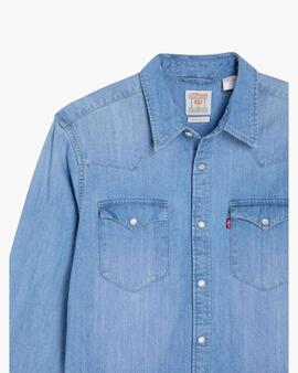CAMISA VAQUERA LEVI'S® BARSTOW WESTERN INDIGO STONEWASH