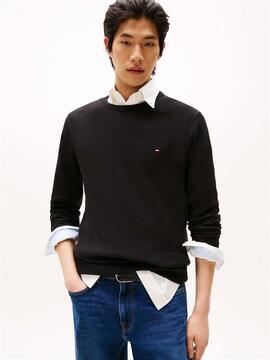 JERSEY CUELLO REDONDO CORE ESSENTIAL COTTON NEGRO
