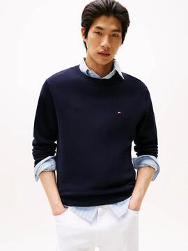 JERSEY CUELLO REDONDO CORE ESSENTIAL COTTON AZUL MARINO