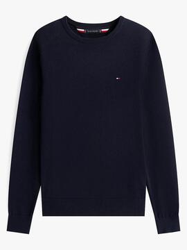 JERSEY CUELLO REDONDO CORE ESSENTIAL COTTON AZUL MARINO