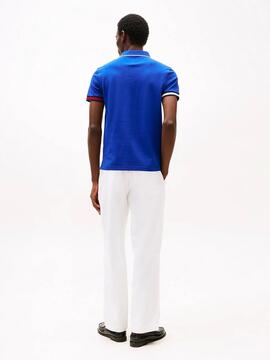 POLO FLAG CUFF SLIM FIT CON DETALLES DISTINTIVOS AZUL ROYAL