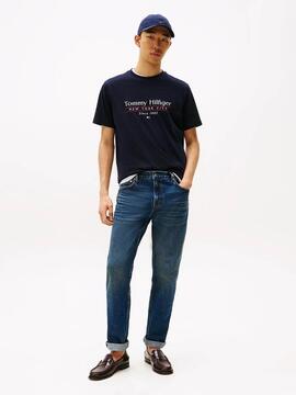 CAMISETA CENTER STACK REGULAR FIT AZUL MARINO