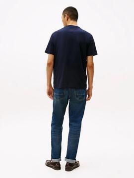 CAMISETA CENTER STACK REGULAR FIT AZUL MARINO