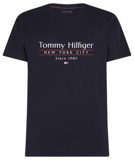 CAMISETA CENTER STACK REGULAR FIT AZUL MARINO