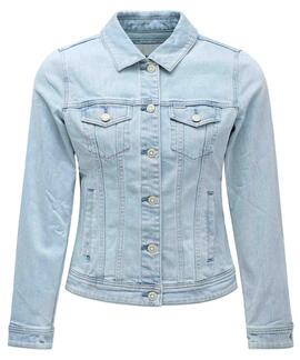 CAZADORA VAQUERA SLIM FIT EN DENIM AZUL BLEACH