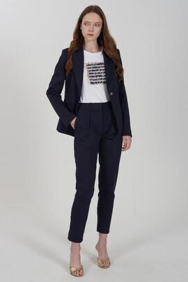 AMERICANA DE MUJER PUNTO MILANO AZUL MARINO