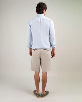 CAMISA LINO GARMENT DYED CELESTE