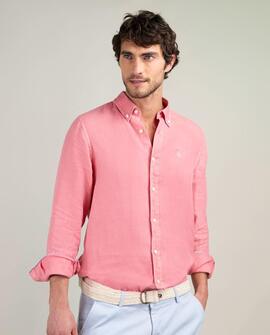 CAMISA LINO GARMENT DYED CORAL