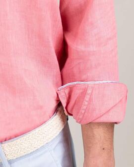 CAMISA LINO GARMENT DYED CORAL