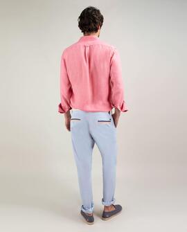 CAMISA LINO GARMENT DYED CORAL