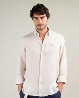 CAMISA LINO GARMENT DYED BEIGE