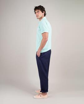 POLO PIQUÉ GARMENT DYED SLIM FIT AGUAMARINA
