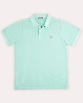 POLO PIQUÉ GARMENT DYED SLIM FIT AGUAMARINA
