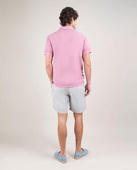 POLO PIQUÉ GARMENT DYED SLIM FIT ROSA