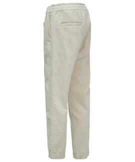 PANTALÓN JOGGER ALGODÓN Y LINO REGULAR FIT CRUDO
