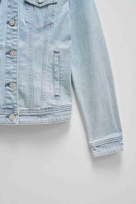 CAZADORA VAQUERA SLIM FIT EN DENIM AZUL BLEACH