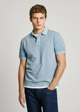 POLO PIQUÉ NEW OLIVER SLIM FIT 563 STEEL BLUE