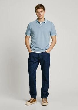 POLO PIQUÉ NEW OLIVER SLIM FIT 563 STEEL BLUE