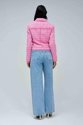 CHAQUETA TWEED ROSA CON DETALLES DE PEDRERÍA