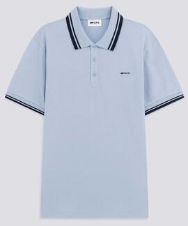 POLO RALPHS STRIPES SLIM FIT CELESTE