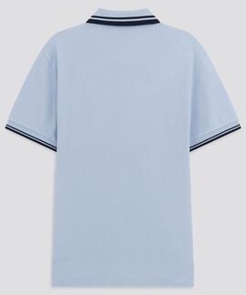 POLO RALPHS STRIPES SLIM FIT CELESTE