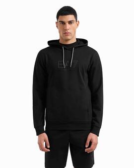 SUDADERA CON CAPUCHA EA7 TRAIN VISIBILITY NEGRA