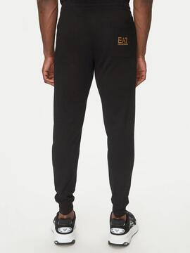 PANTALÓN EA7 TRAIN LOGO SERIES NEGRO / DORADO