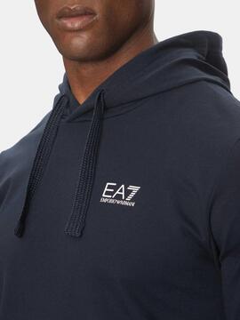SUDADERA EA7 TRAIN LOGO SERIES AZUL MARINO / BLANCO