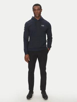 SUDADERA EA7 TRAIN LOGO SERIES AZUL MARINO / BLANCO
