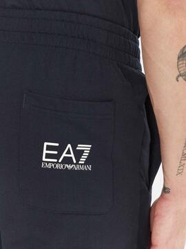 PANTALÓN DE CHANDAL EA7 TRAIN LOGO SERIES AZUL MARINO / BLAN