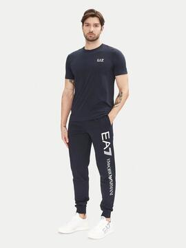 PANTALÓN DE CHANDAL EA7 TRAIN LOGO SERIES AZUL MARINO / BLAN
