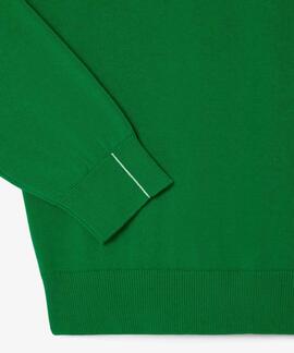 JERSEY LACOSTE CUELLO REDONDO VERDE
