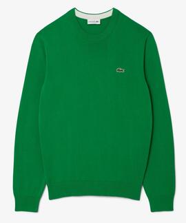 JERSEY LACOSTE CUELLO REDONDO VERDE