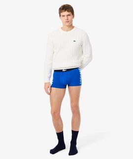 BOXERS 3 PACK TRUNK COTTON STRETCH CELESTE, AZUL ROYAL Y MAR