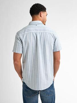 CAMISA MANGA CORTA DE RAYAS TURTLEVISTA AZUL