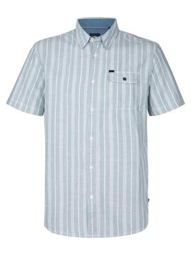 CAMISA MANGA CORTA DE RAYAS TURTLEVISTA AZUL