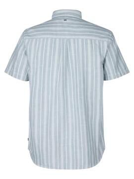 CAMISA MANGA CORTA DE RAYAS TURTLEVISTA AZUL