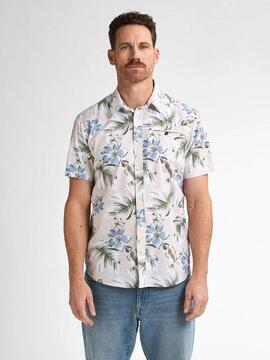 CAMISA MANGA CORTA CON ESTAMPADO INTEGRAL CONCHLINE BEIGE