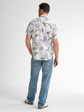 CAMISA MANGA CORTA CON ESTAMPADO INTEGRAL CONCHLINE BEIGE