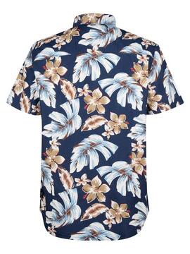 CAMISA MANGA CORTA ESTAMPADO INTEGRAL CONCHLINE AZUL MARINO