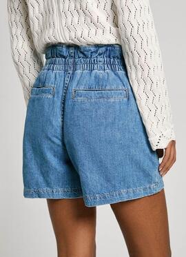 SHORT A-LINE RELAXED FIT DENIM AZUL