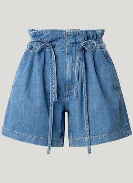 SHORT A-LINE RELAXED FIT DENIM AZUL