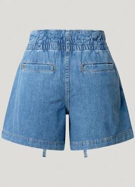 SHORT A-LINE RELAXED FIT DENIM AZUL
