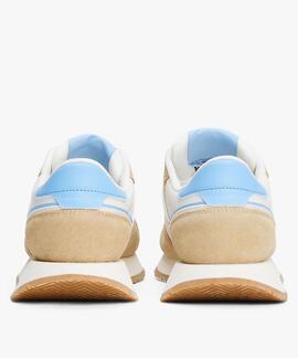 ZAPATILLAS DE RUNNING BLANCAS CON ANTE BEIGE