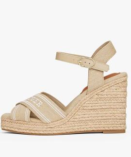 SANDALIAS DE CUÑA CON YUTE ESTILO ALPARGATA BEIGE