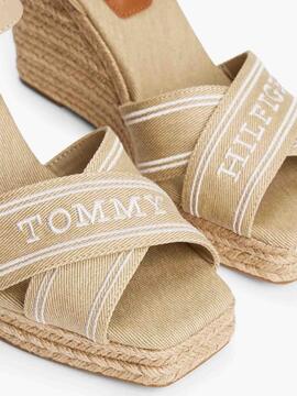 SANDALIAS DE CUÑA CON YUTE ESTILO ALPARGATA BEIGE