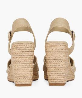 SANDALIAS DE CUÑA CON YUTE ESTILO ALPARGATA BEIGE