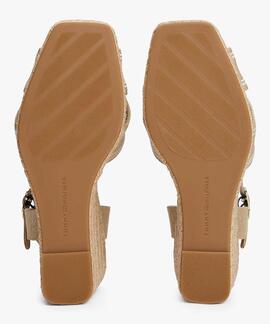 SANDALIAS DE CUÑA CON YUTE ESTILO ALPARGATA BEIGE